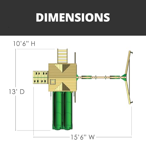 Gorilla Playsets Double Down II Wood Swing Set Redwood
