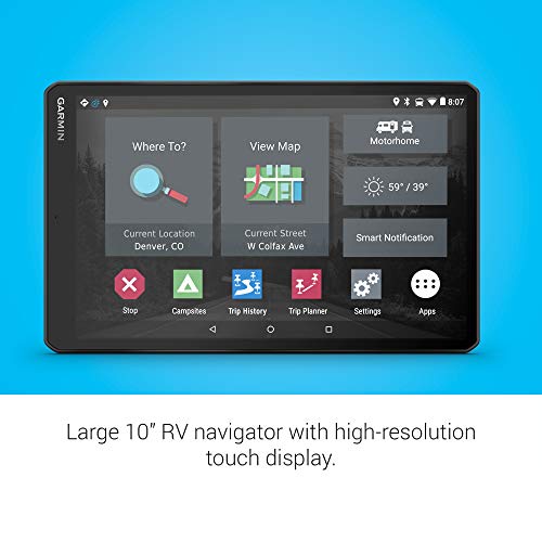 Garmin RV 1090 10" Navigator with Edge-to-Edge Display and Custom Routing Black