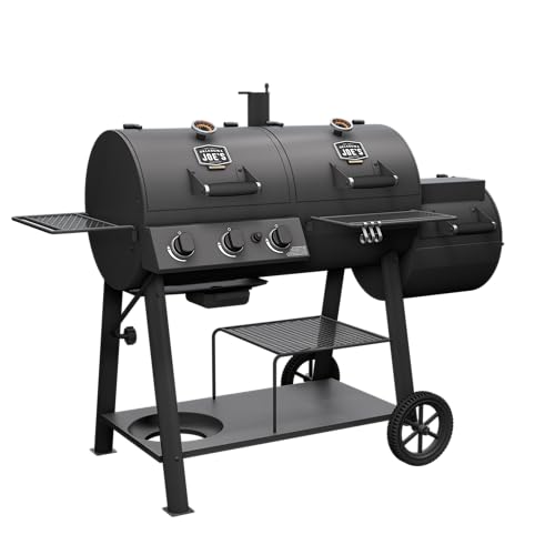 Oklahoma Joe's Canyon Charcoal and Propane Gas Combination Smoker and Grill Black