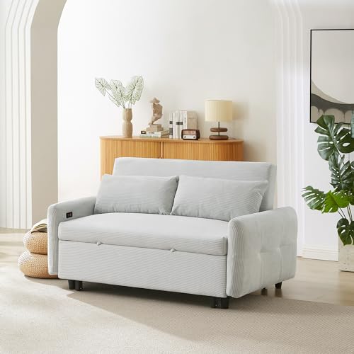 NDPQN 57" Convertible Loveseat Sofa Bed Light Blue