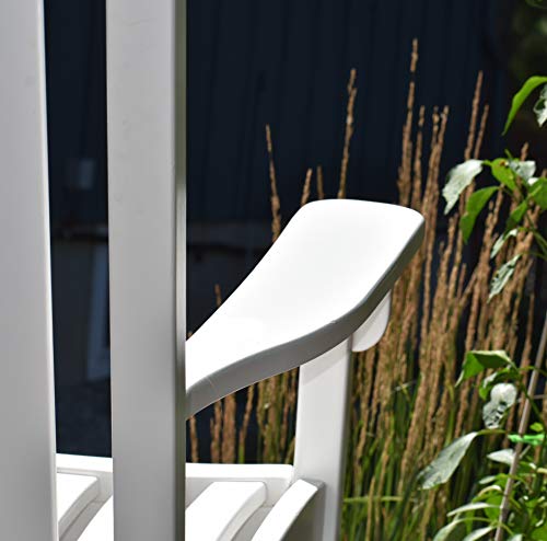 World's Finest Rocker Outdoor Rocking Chair Set of 2 with Side Table - White