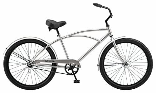 Schwinn Huron Adult Beach Cruiser Bike 26-Inch Silver