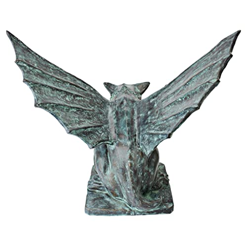 Design Toscano Winged Gargoyle of Naples Garden Statue Two Tone Bronze & Verdigris