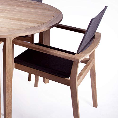 POVL Outdoor Menlo Teak Stacking Dining Chair Set of 6 Graphite