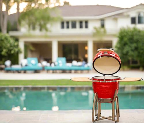 Comfortbilt 23" Kamado Ceramic Grill Charcoal Smoker Red