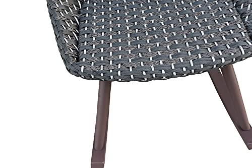 Abbyson Living Outdoor Wicker Patio Rocking Chair Set of 2 Brown