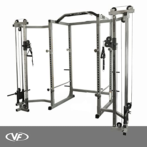 Valor Fitness Heavy Duty Power Rack - Squat Rack - Chrome Pull Up Bar and Power Cage Black
