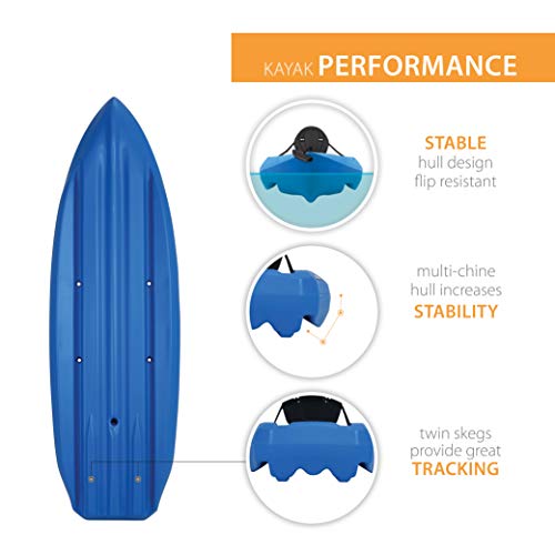 Lifetime Lotus Sit-On-Top Kayak with Paddle (2 Pack) Blue