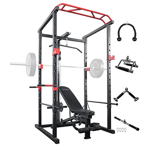 IFAST Power Cage with LAT Pull Down System & Weight Bench Cable Machine Attachments