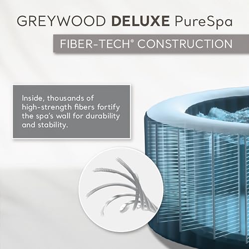 Intex Rechargeable Pool Vacuum Cleaner & 6 Person Bubble Massage Hot Tub Greywood