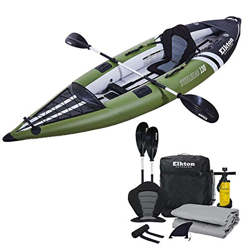 Elkton Outdoors Steelhead Inflatable Fishing Kayak Single
