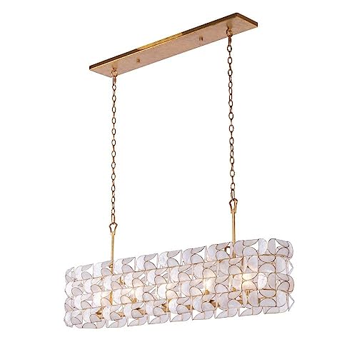 Kalco 520561OL Crescent Pendant 5-Light 300W Oxidized Gold Leaf