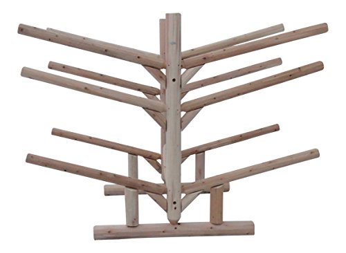 Log Kayak Rack Cedar 4 Kayak + 2 SUP Storage Rack Unfinished