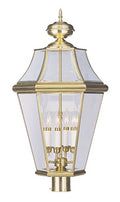 Livex Georgetown 4-Light Outdoor Post Head Polished Brass