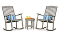 Cambridge Casual Superior Indonesian Arie Rocking Chair Chat Set Weathered Gray