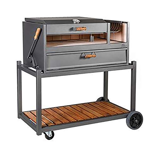 Ñuke Delta02 Authentic Argentinian-Style Outdoor Cooking Charcoal Gaucho Santa Maria Grill 40 Inch Black