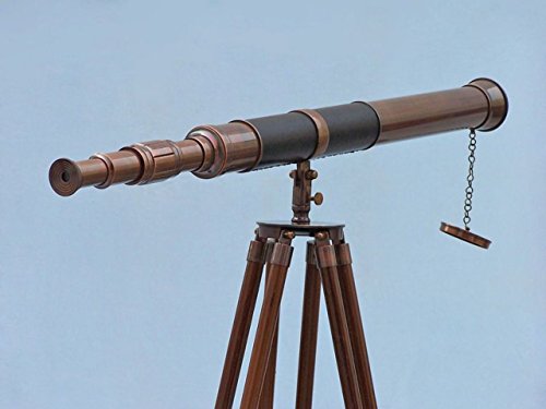 Handcrafted Nautical Decor Floor Standing Antique Copper Telescope 60