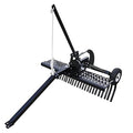 Yard Tuff Landscape Lawn Rake Attachment with Heat Treated Tines for UTVs, ATVs & Utility Tractors Black