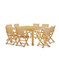 Amazonia Teak Dubai 9-Piece Square Dining Set Light Brown