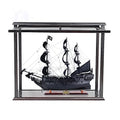 Old Modern Handicrafts Black Pearl Pirate Ship Model with Display Case Multicolor