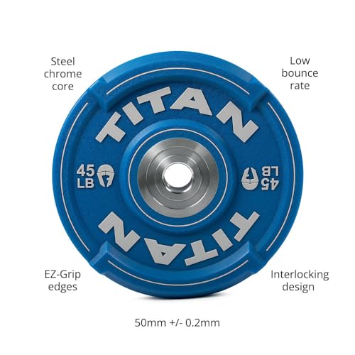 Titan Fitness EZ-Grip Urethane Olympic Weight Plates 340 LB Set