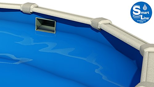 Smartline Solid Blue Oval Liner | Overlap Style | 48-to-52-Inch Wall Height | 30 Gauge | for Steel Above-Ground Pools