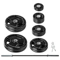 Lifeline Olympic Weight Plate Set with Bar Black