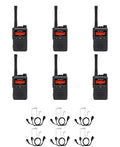 SR-Moto MEVX-S24-BLK UHF Portable Radio 403-470MHz 3W 256 Channel with E326 Headset (6 Pack)
