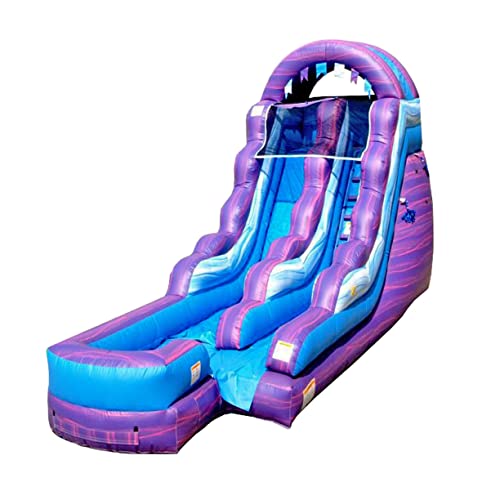 JumpOrange 15’ Cotton Candy Inflatable Water Slide with Splash Pool Commercial Grade