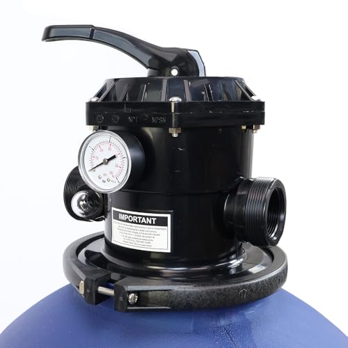 Rx Clear 22-Inch Sand Filter System with 1 HP Pump for Above Ground Pools Blue