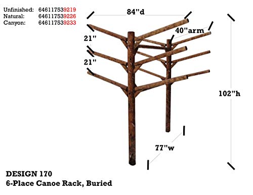 Log Kayak Rack 6 Place Buried in The Ground Canyon Brown