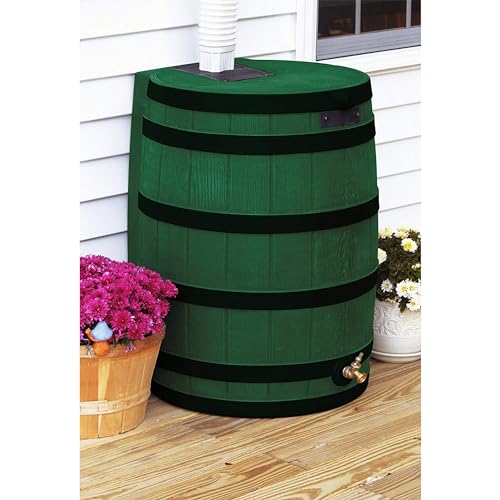 Good Ideas Rain Wizard 50 Gallon Water Storage Barrel 3 Pack Green, Khaki, Oak, Terra Cotta