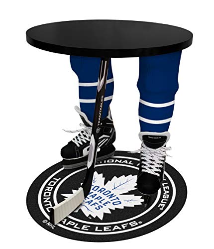 Team Tables Toronto Hockey Table Black Table Top with Toronto Puck Mat