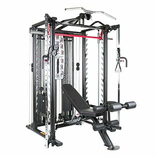 Inspire Fitness SCS Smith System - Cage System - Functional Trainer Home Gym With Smith Machine - Cable Machine - D Handles, Ankle Strap, Multi-Function Belt - Inspire SCS System (No Bench)