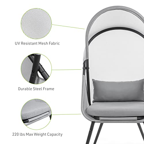 Greemotion USA Alverta 2-Piece Outdoor Foldable Accent Chair Black