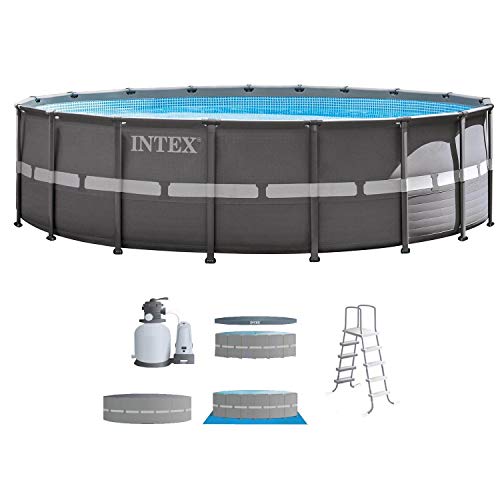 Intex Ultra Frame Pool Set with Sand Filter Pump, Ladder, Ground Cloth & Pool Cover