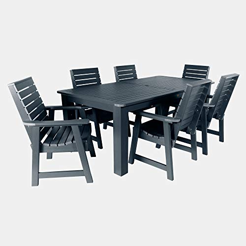Highwood Weatherly 7pc Rectangular Dining Set 84" x 42" Federal Blue