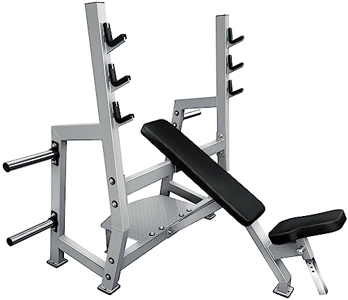 French Fitness Napa Olympic Incline Bench w/Weight Storage Silver
