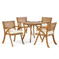 Christopher Knight Home Hermosa 5-Pc Acacia Wood Dining Set Teak Finish