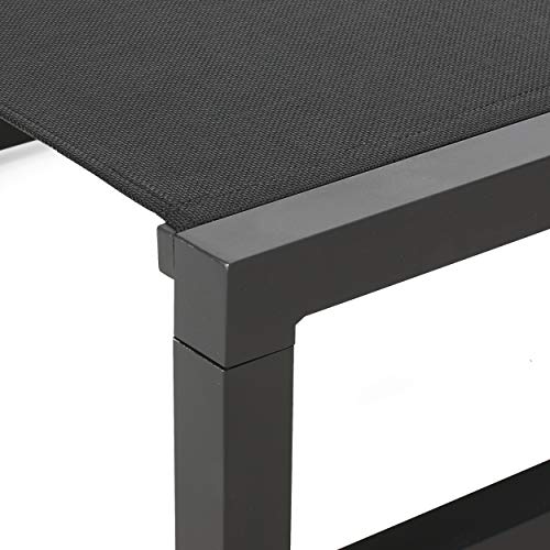 Christopher Knight Home Vivian Outdoor Aluminum Chaise Lounge Set of 2 Black