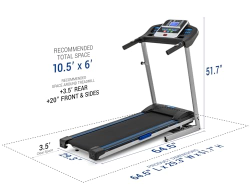 XTERRA Fitness TR Folding Treadmill 250 LB Weight Capacity Black