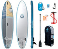 Boardworks Kraken All-Water Inflatable Stand-Up Paddleboard SUP Complete Kit 11' White/Blue/Orange