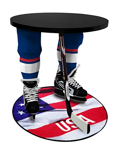 Team Tables United States Hockey Table Black Table Top with United States Puck Mat