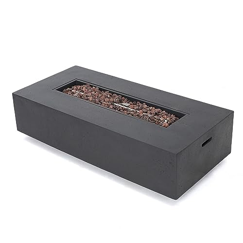 Christopher Knight Home Cape Coral 5-Piece Outdoor Chat Set with Fire Table Grey/Dark Grey