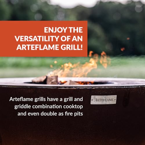 ARTEFLAME Charcoal BBQ Grill and Fire Pit Bundle Rust