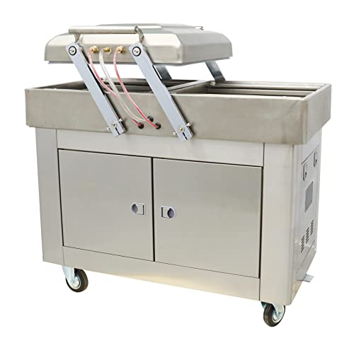 TECHTONGDA Stainless Steel Vacuum Sealer Packaging Machine Double Chamber 15.7inch Silver