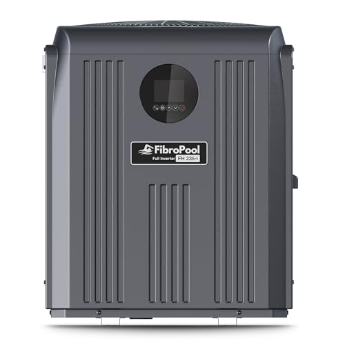 FibroPool Swimming Pool Heat Pump Full Inverter FH235 35,000 BTU Black