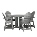 Highwood Hamilton 5 Piece Round Counter Height Dining Set Coastal Teak