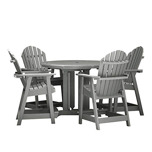 Highwood Hamilton 5 Piece Round Counter Height Dining Set Coastal Teak