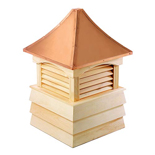 Good Directions Sherwood Wood Shiplap Cupola with Copper Roof Polished Copper